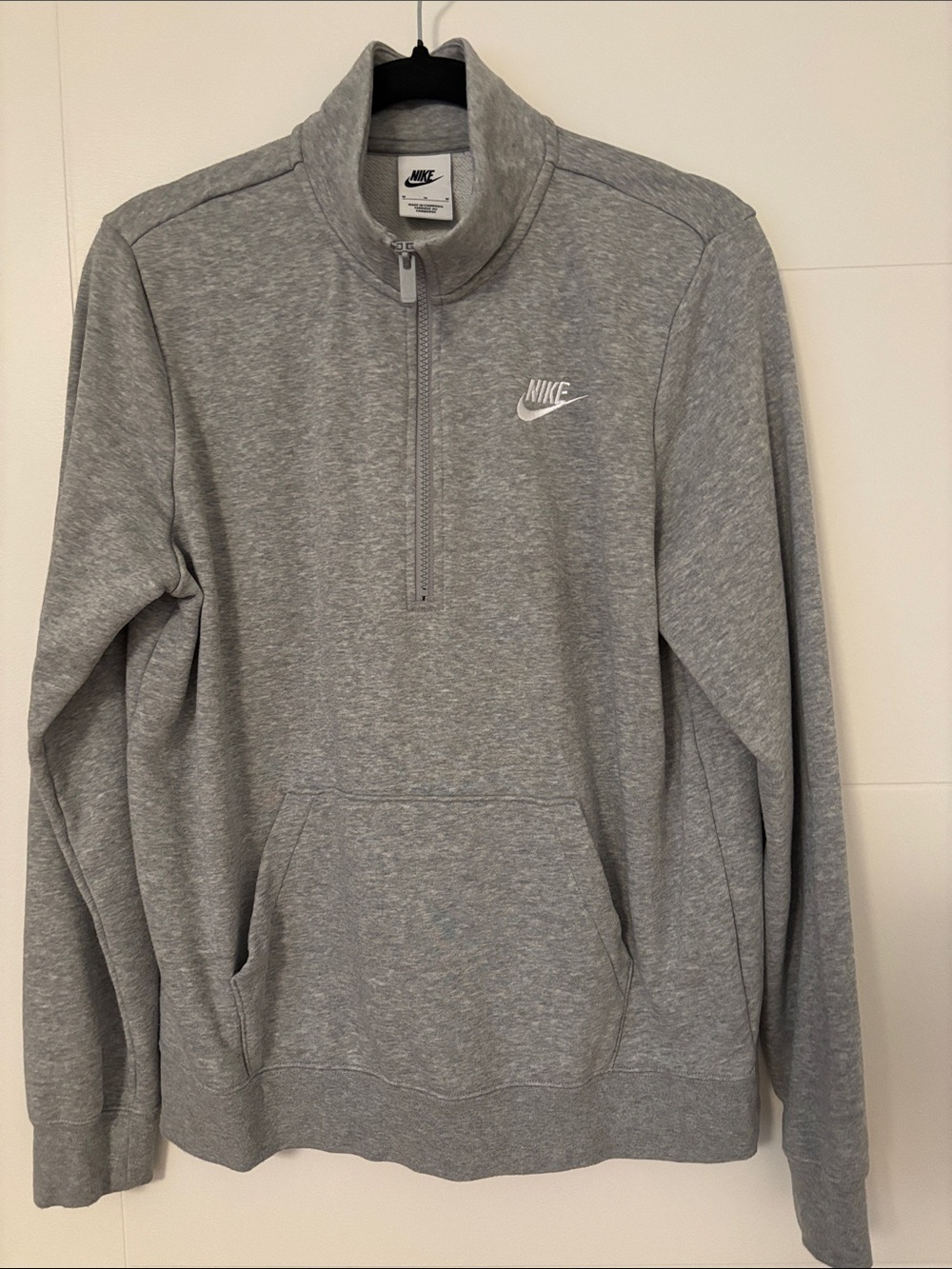 Nike Heather Gray Quarter-Zip Pullover
